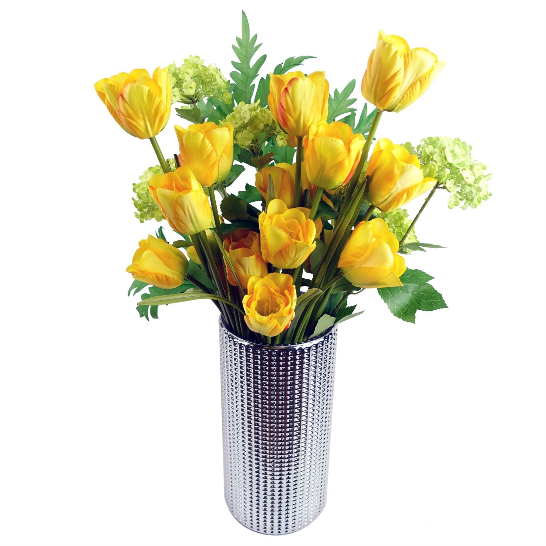 Pack of 6 x 80cm Artificial Tulip Yellow Stem - Premium Quality