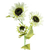 Pack of 6 x Artificial Flowers White Sunflower - 3 heads 88cm