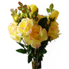 Pack of 6 x 80cm Artificial Yellow Rose Stem - 18 flowers - Premium Quality