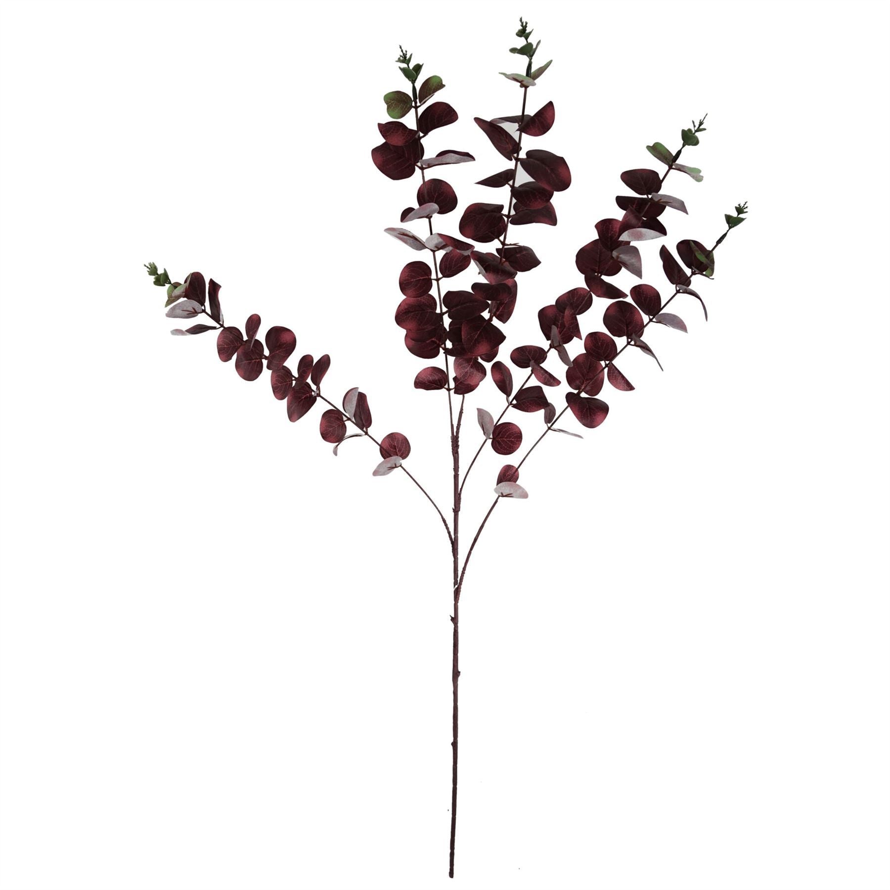 Pack of 6 x 100cm Artificial Eucalyptus Foliage Burgundy - Premium Quality