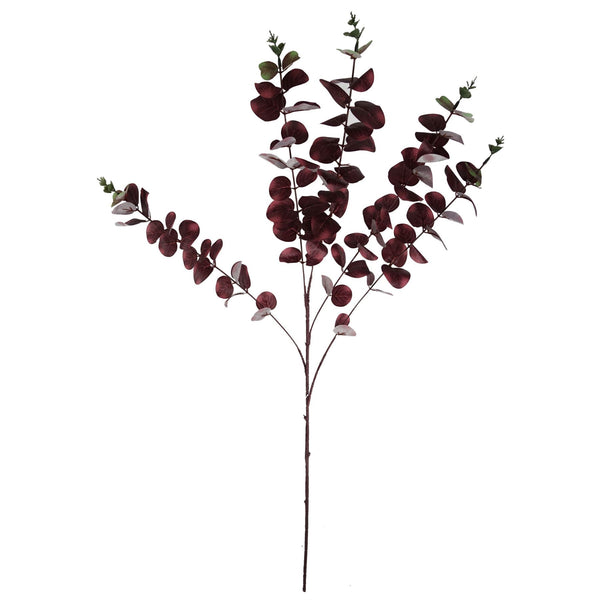 Pack of 6 x 100cm Artificial Eucalyptus Foliage Burgundy - Premium Quality