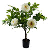 70cm White Camellia Rose Plant Artificial - Premium Quality