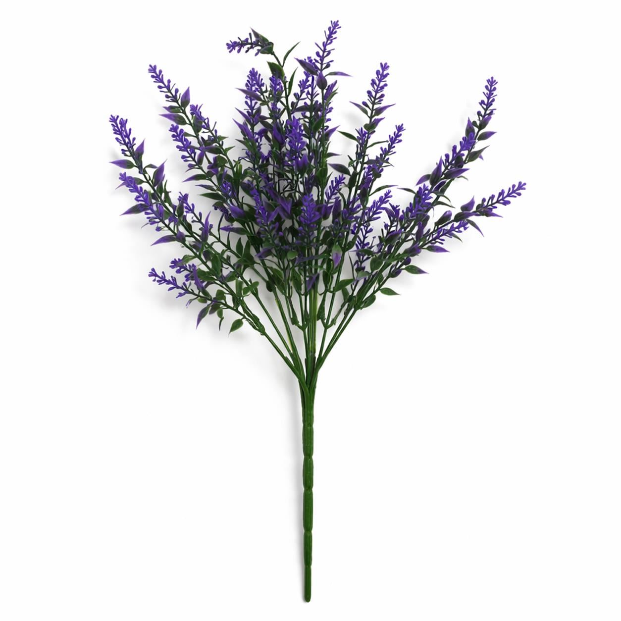 Pack of 6 x 34cm Artificial Purple Heather Stem Plant