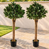 120cm Pair of Bay Tree Laurel UV Resistant Outdoor Topiary - Premium Quality
