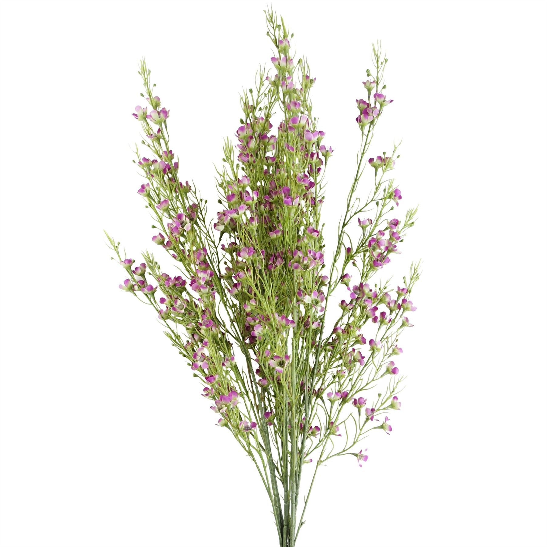 Pack of 6 x 100cm Artificial Foliage Stem with Small Flowers - Purple - Premium Quality