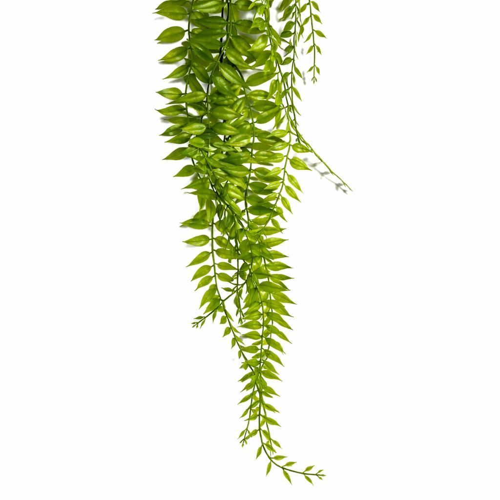Pack of 6 x 100cm Artificial Trailing Green Botanik Hanging Fern Plant with Wired Top Stems - Premium Quality