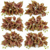 Pack of 6 x 30cm Artificial Trailing Pink and Green Caladium