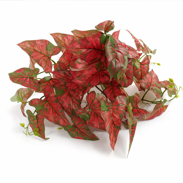 30cm Artificial Trailing Red Caladium - Premium Quality