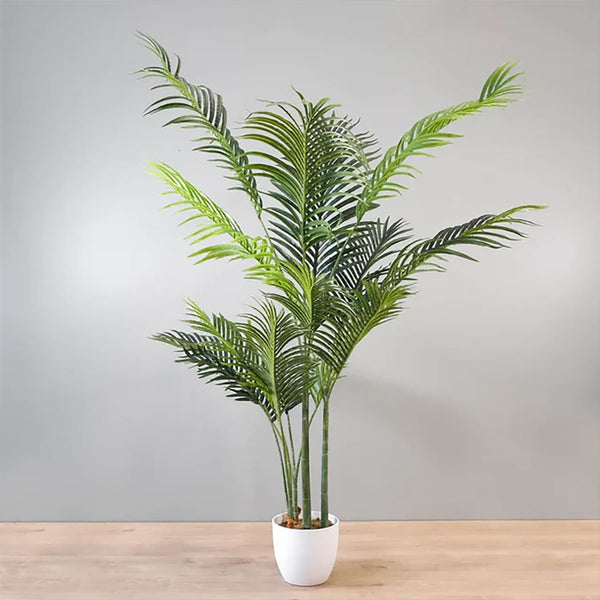 160cm Artificial Palm Tree with 15 Leaves in White Pot - Premium Quality