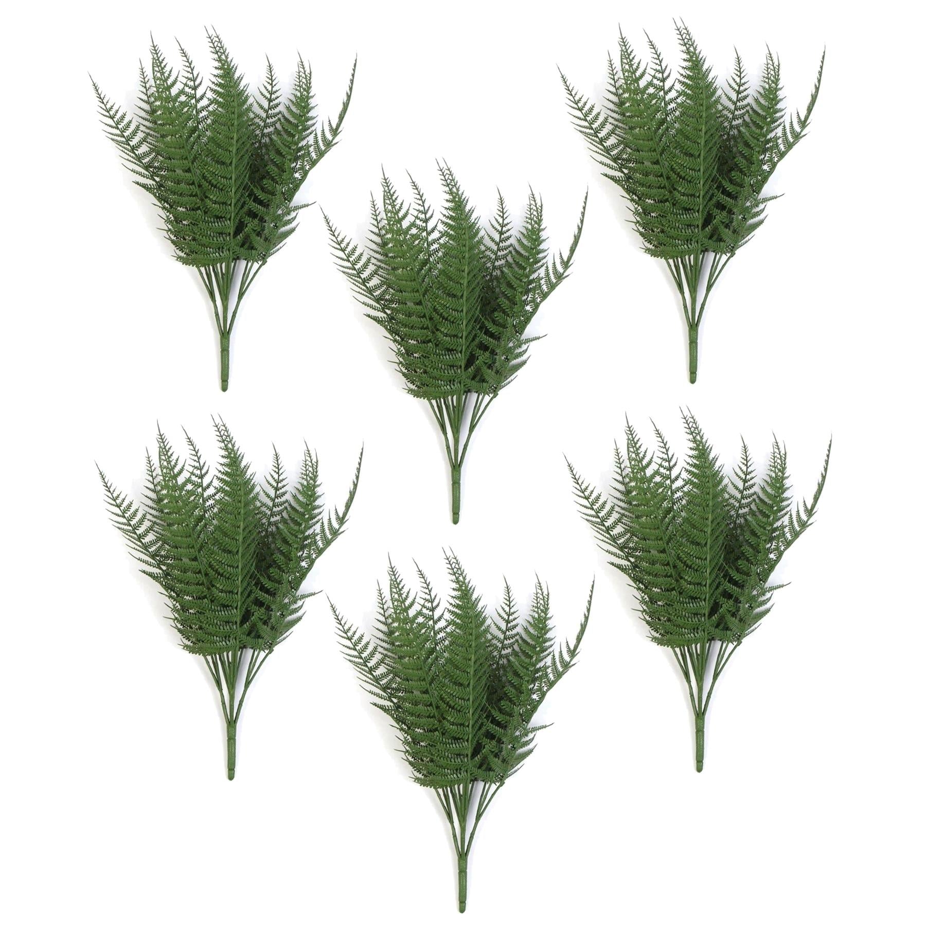Pack of 6 x 35cm Fire Resistant Artificial Fern Stem