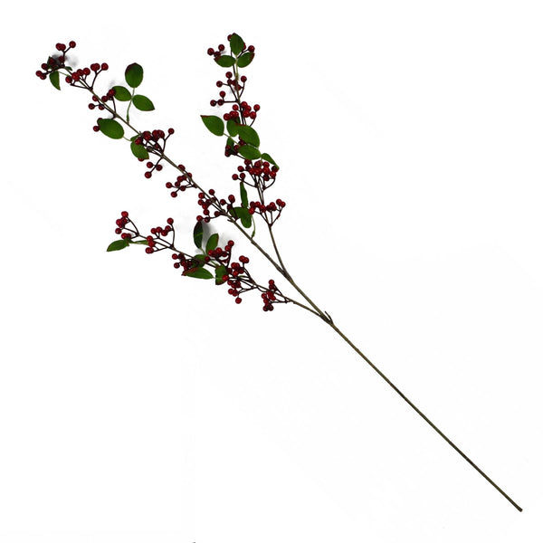 Single Large Red Christmas Berry Spray 80cm Xmas Festive Decoration Botanik