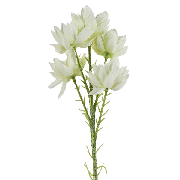 Pack of 6 x Artificial Flowers White Starflower Stem - 5 Flowers 60cm