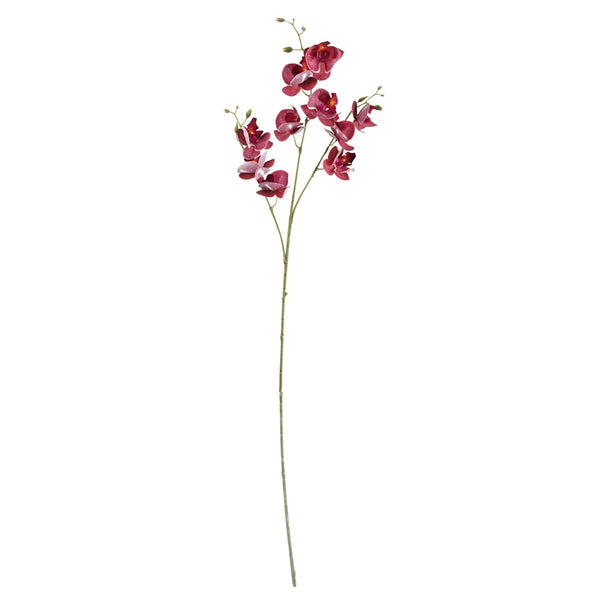 Artificial Flowers Dark Pink Mini Orchid Stem 80cm