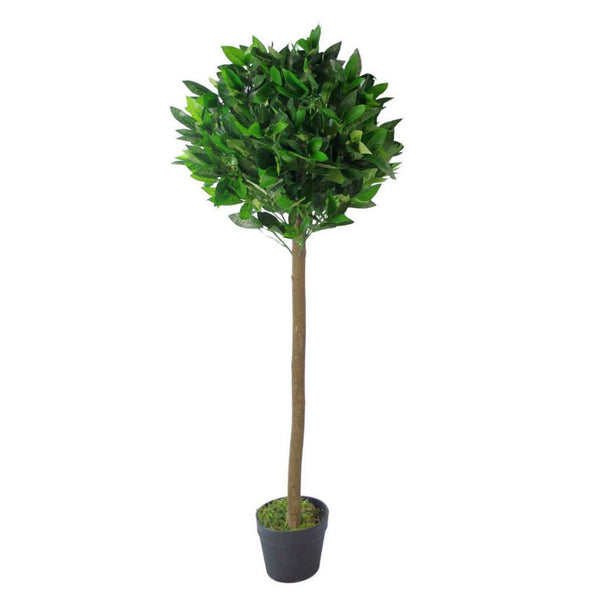 Artificial Bay Laurel Topiary Tree Green 120cm Trunk