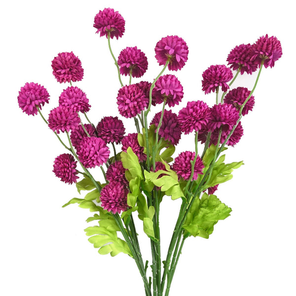 Pack of 6 x 50cm Dahlia Pompom Pink Artificial Stem