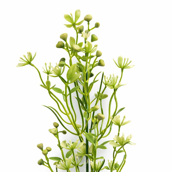 48cm Artificial Wild Berry Blossom Spray Stem – Faux Green Floral Filler