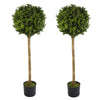 UV Resistant 120cm Pair of Pair of 4ft Artificial Boxwood Buxus Ball Topiary Tree