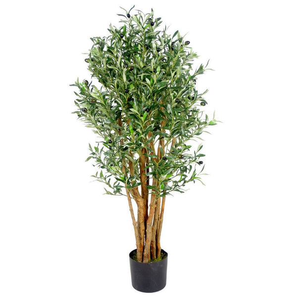 Artificial Olive Tree in Black Plastic Pot Olive Trunk