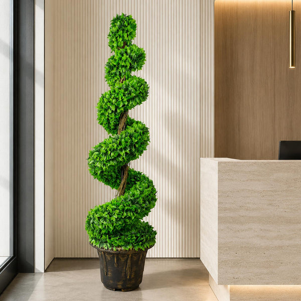120cm Green Large Botanik Spiral with Decorative Planter - Premium Quality