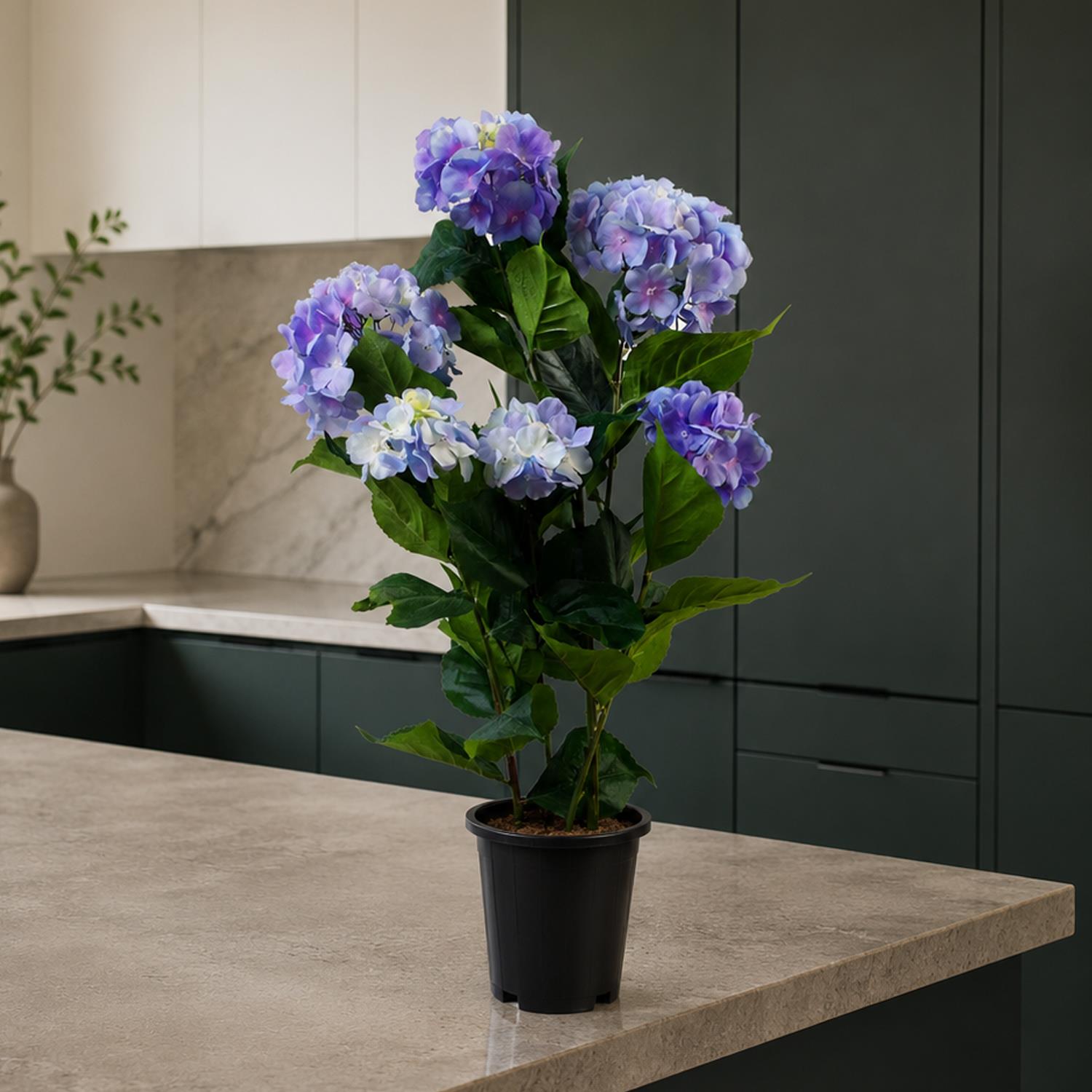 Artificial Hydrangea Flowering Plant Blue