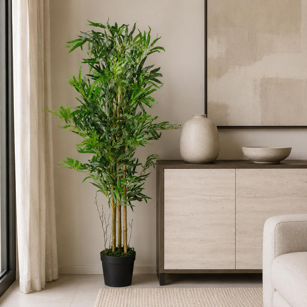 Artificial Bamboo Plants Trees 120cm Real Bamboo Canes