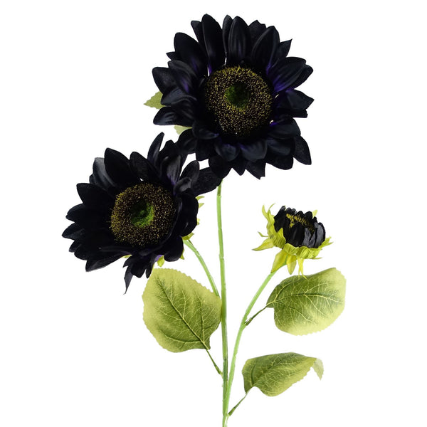 100cm Purple Artificial Sunflower Arrangement Glass Vase - Premium Quality