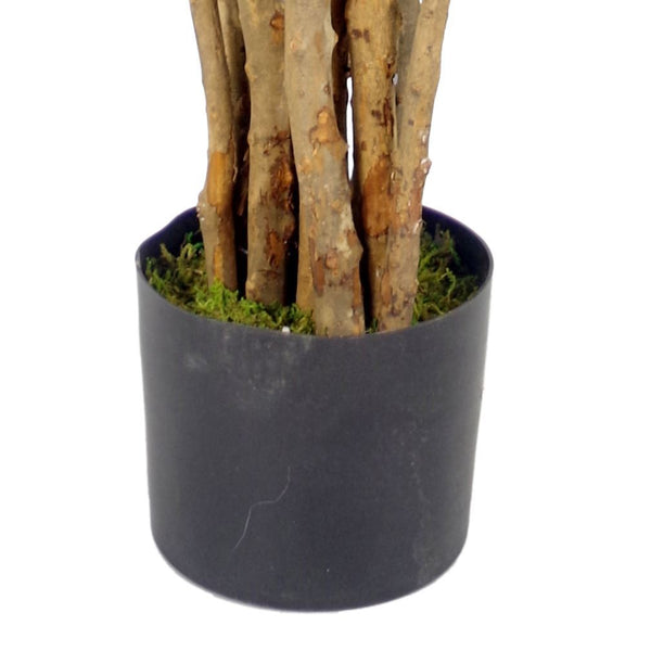 Artificial Olive Tree in Black Plastic Pot Olive Trunk