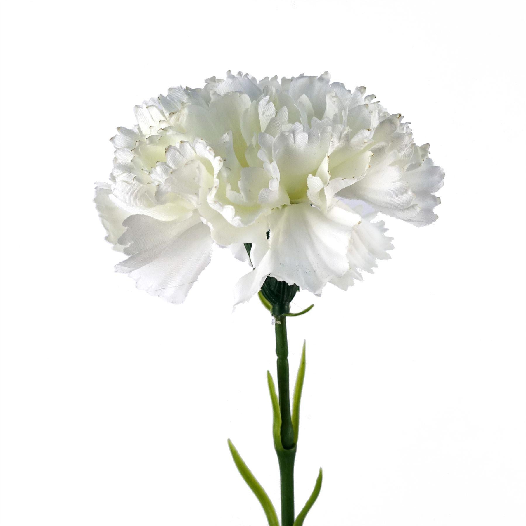 57cm Single White Carnation Artificial Flower