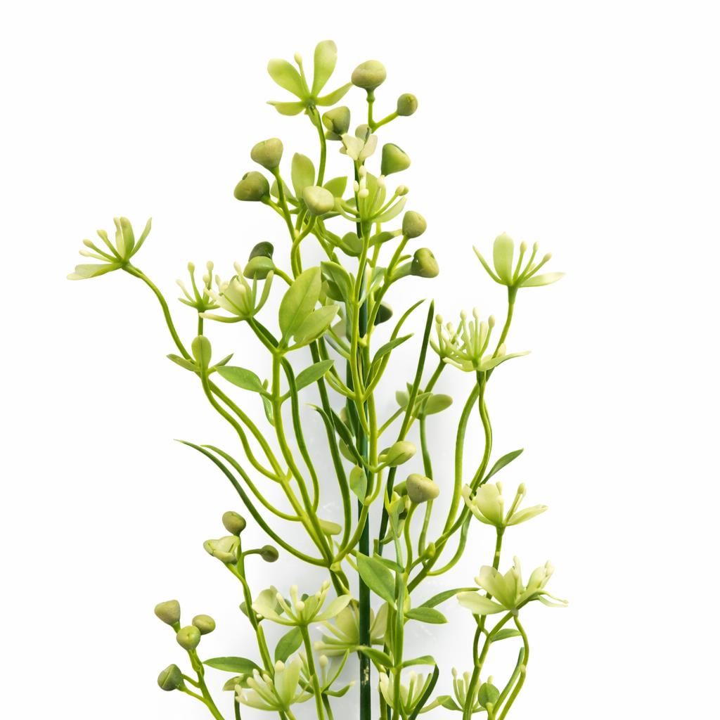 Pack of 6 x 48cm Artificial Wild Berry Blossom Spray Stem – Faux Green Floral Filler