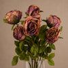 Pack of 6 x 70cm Artificial Dark Pink Rose - Premium Quality