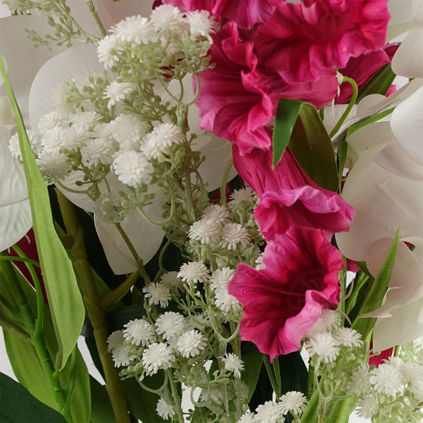Pack of 6 x 100cm Trumpet Artificial Flower Stem Fuchsia Pink - Premium Quality