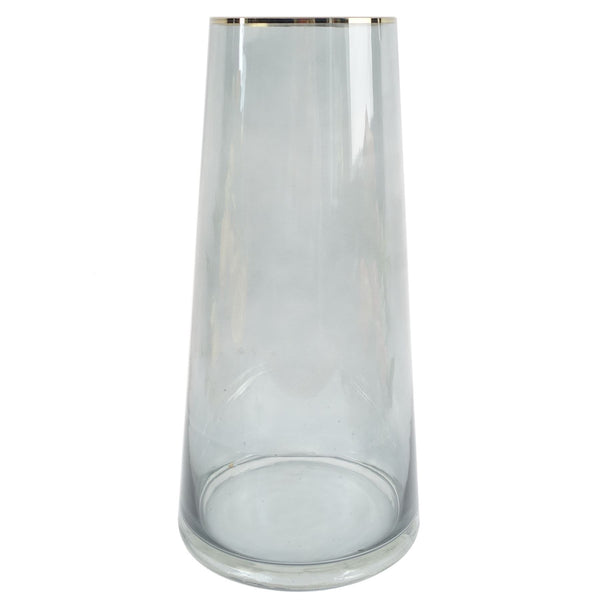 80cm Artificial Purple Sunflower and Gold Botanik Display Glass Vase - Premium Quality