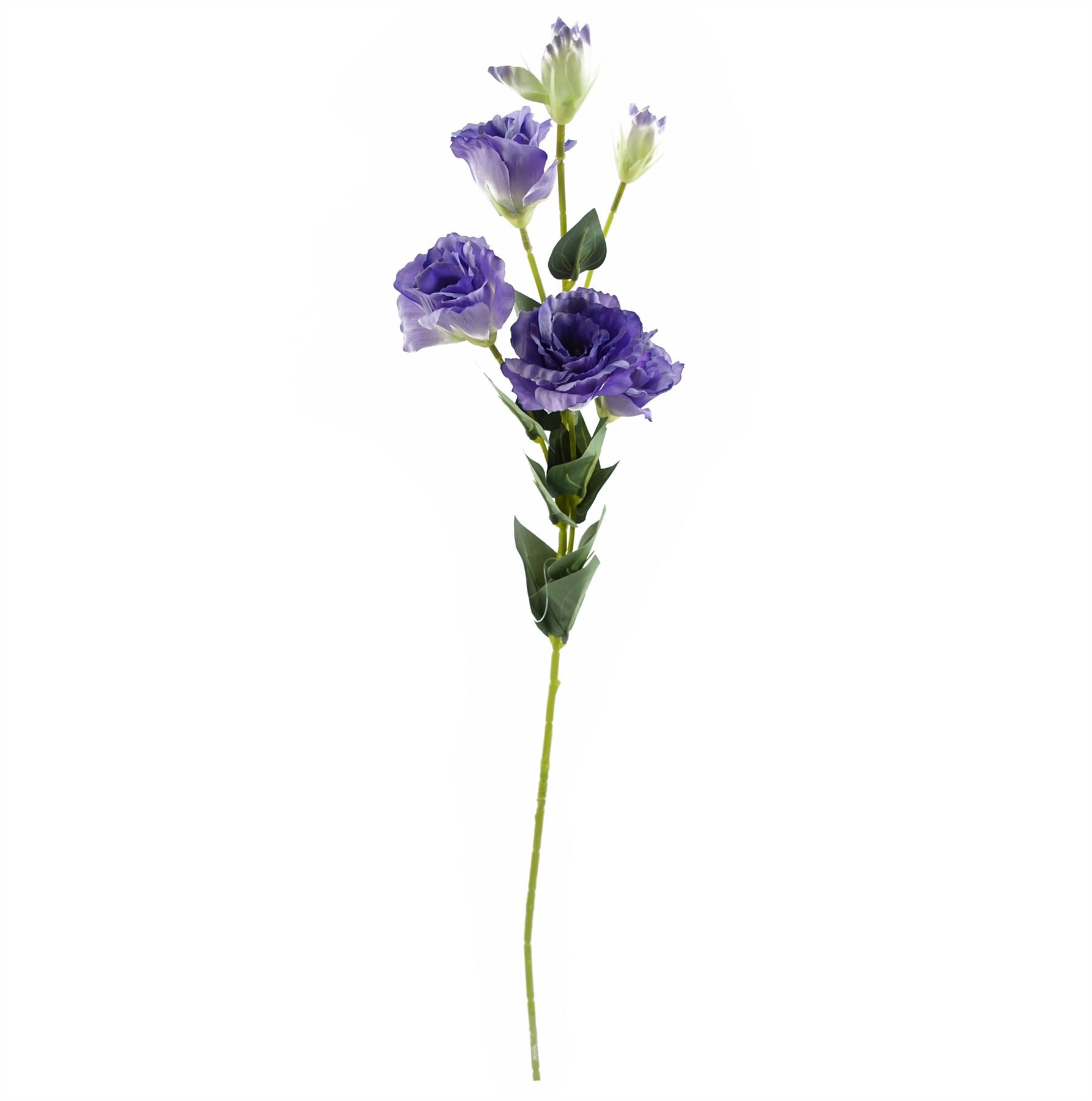 Pack of 6 x Artificial Flowers Purple Wild Rose Stem - 6 Flowers 80cm