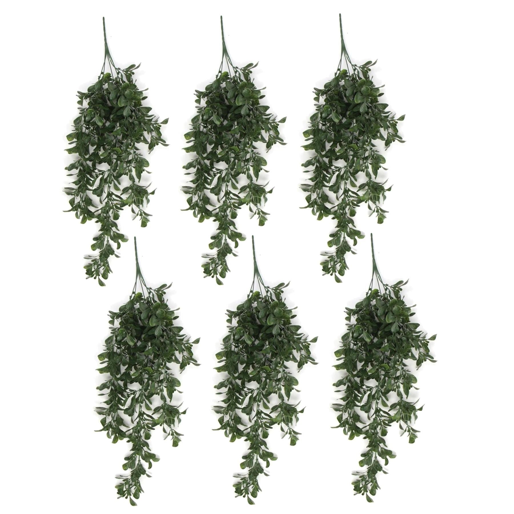 Pack of 6 x Hanging UV and Fire Resistant Artificial Peperomia Plant 68cm - Premium Quality