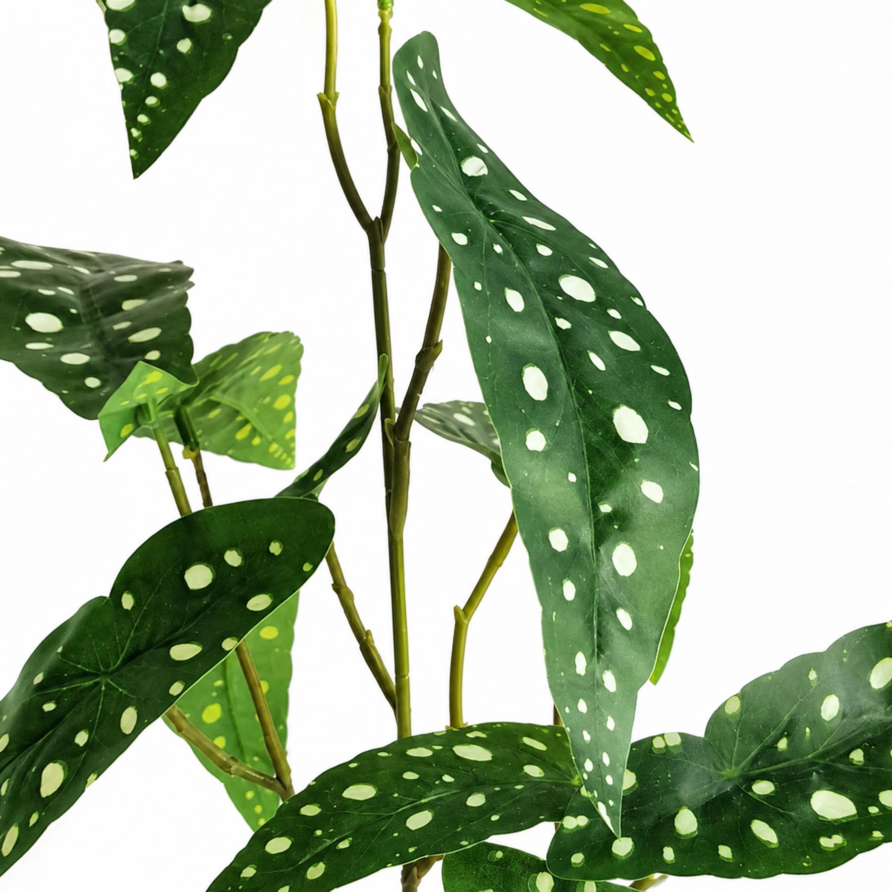 Pack of 6 x 80cm Artificial Begonia Maculata Polka Dot Foliage Stems