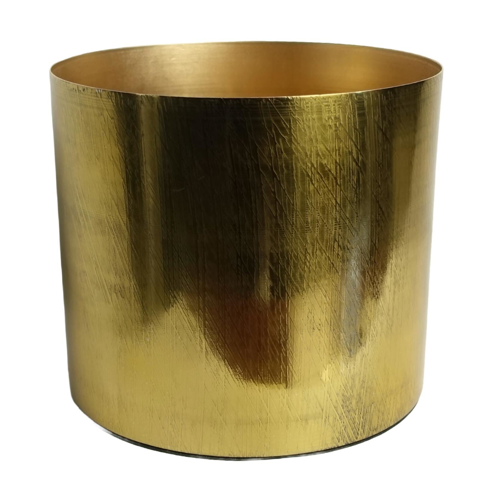 18cm Gold Etched Metal Planter by Botanik - Premium Quality