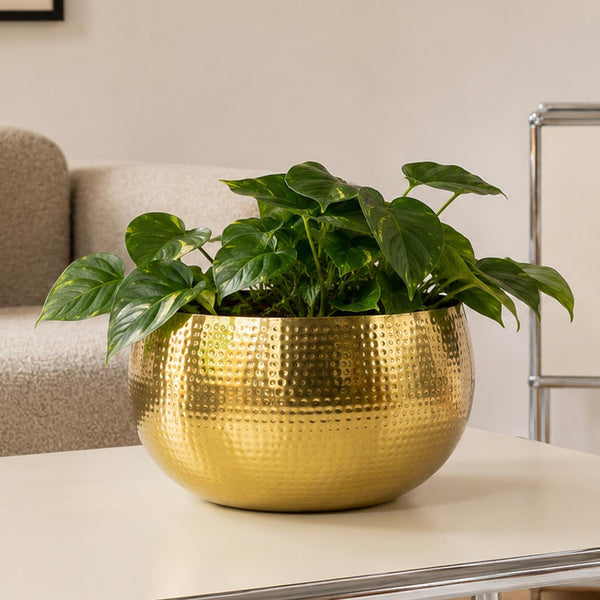 Leaf Metal Planter Edge Metal Planter GOLD XL