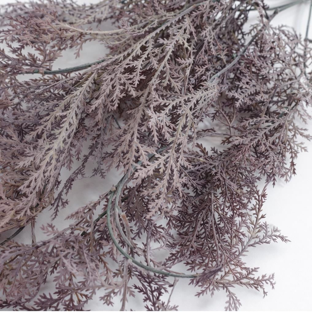 Pack of 6 x 80cm Artificial Dusky Purple Coral Fern Trailing Plant Decorative Hanging Foliage