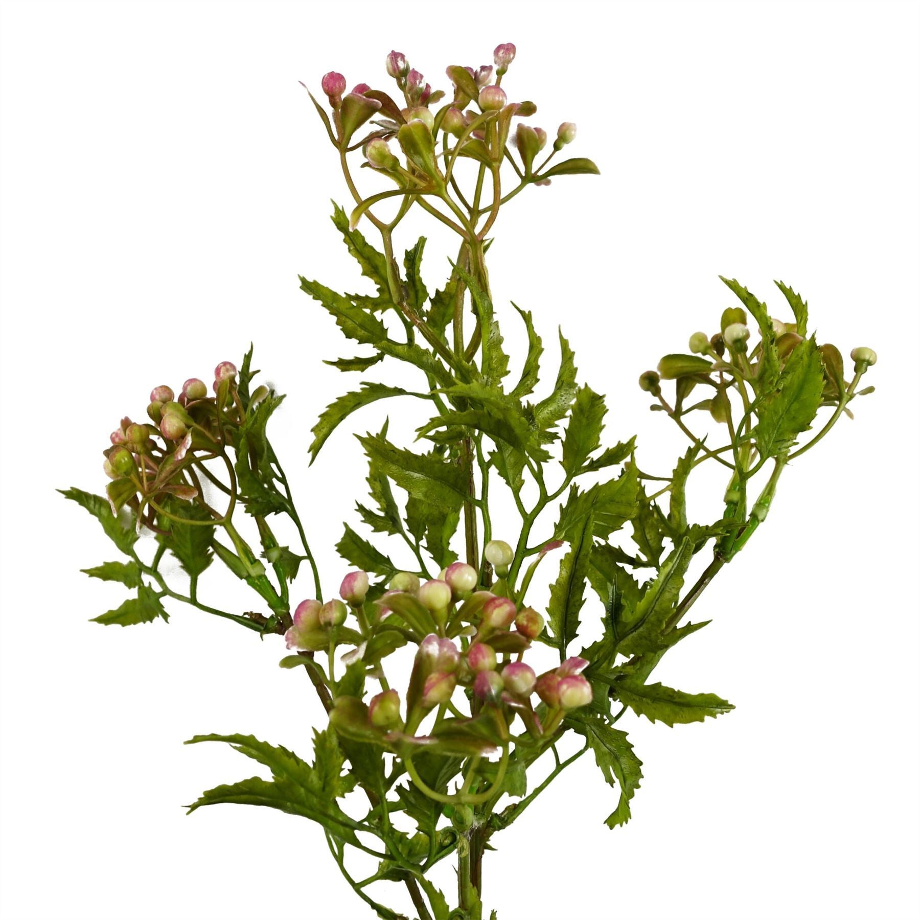 Pack of 6 x 55cm Artificial Foliage Stem with Pink Berries - Premium Quality