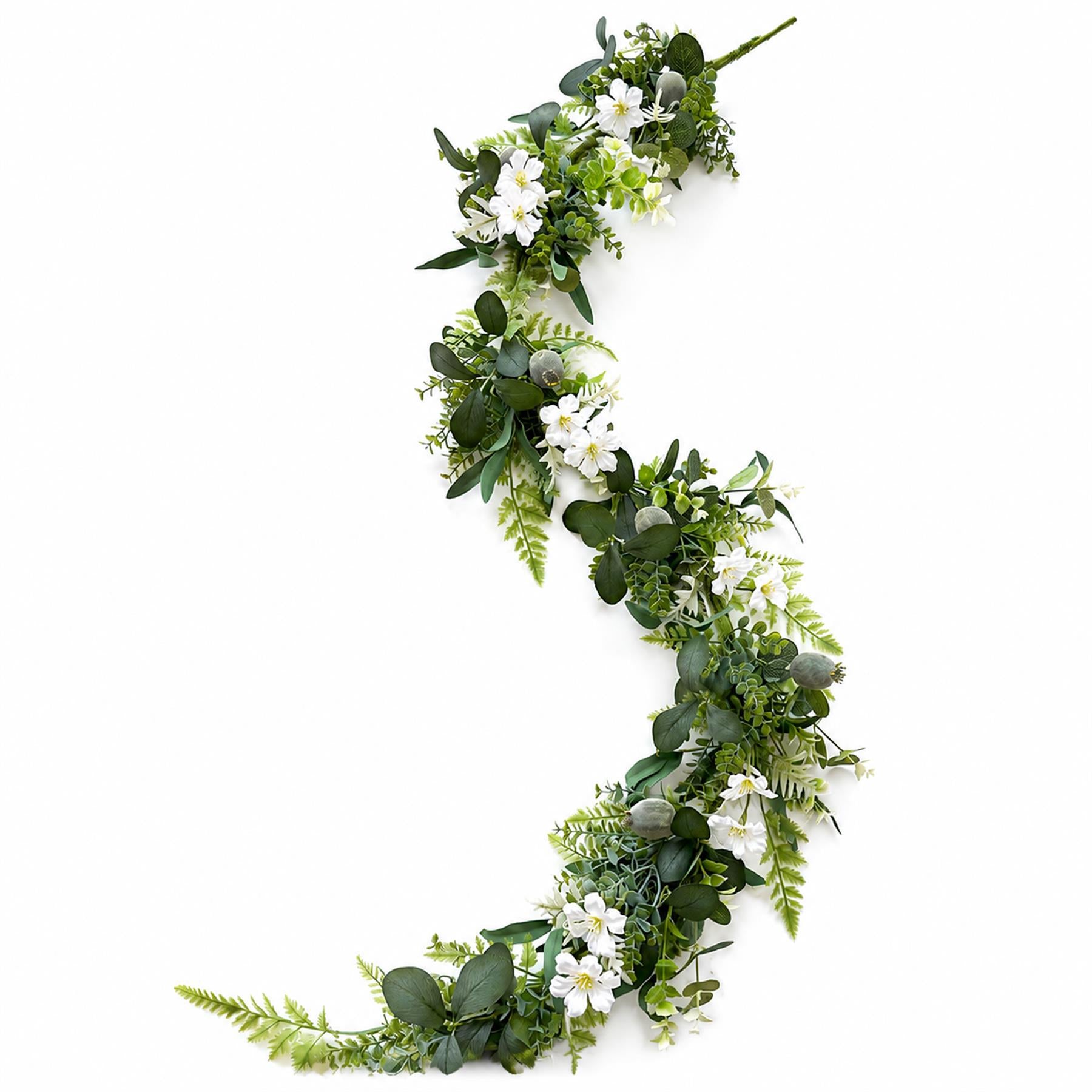 155cm Artificial White Spring Flower Garland
