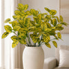 30cm Artificial Yellow Variegated Leaf Spray