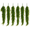 Pack of 6 x 75cm Artificial Trailing Fern Bush Hanging Faux Greenery Plant