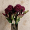 Pack of 6 x 70cm Globe Thistle Purple Ball Artificial Flower Stem - Premium Quality