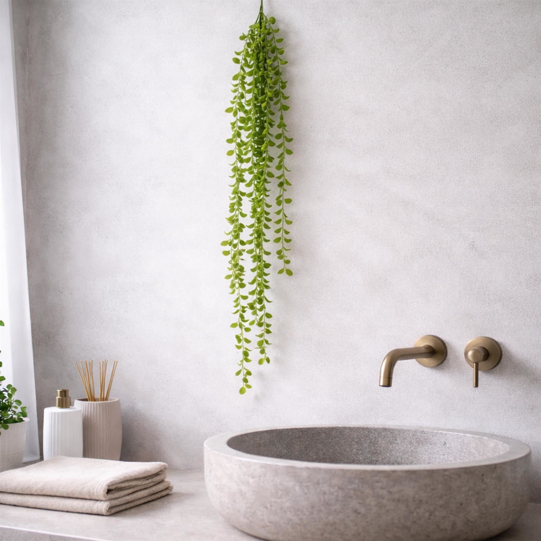 Pack of 6 x 90cm Artificial Trailing Green Leaf Hanging Plant Faux Foliage Garland