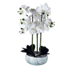 Orchid Artificial White Marble Effect  Ceramic Planter Botanik