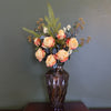 65cm Yellow Rose Display Geometric Glass Vase - Premium Quality