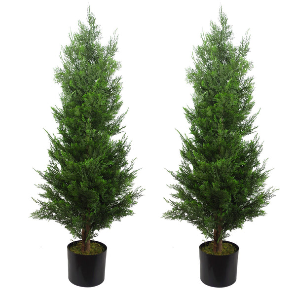 120cm Pair of Artificial Cypress Topiary - Premium Quality