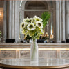 Leaf 100cm White Artificial Sunflower Arrangement Glass Vase
