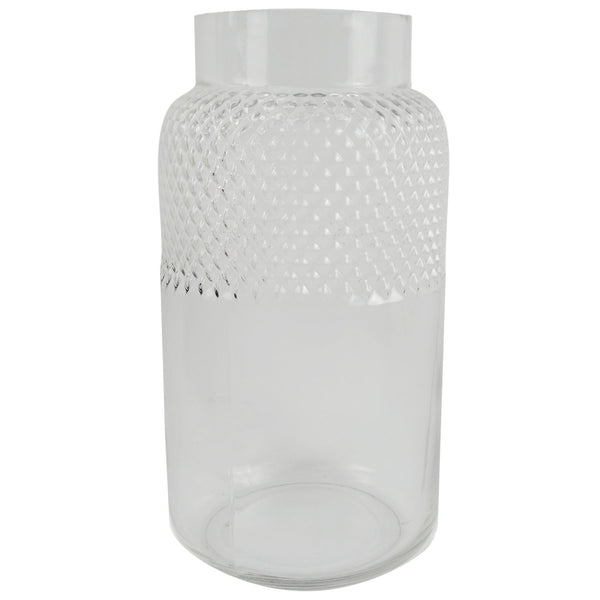 60cm Red Rose and Eucalyptus Glass Diamond Vase - Premium Quality