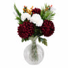 Leaf 70cm Red Chrysanthemum Glass Ball Vase